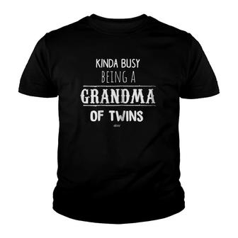 Womens Busy Grandma Of Twins , Funny Grandmother Youth T-shirt | Mazezy