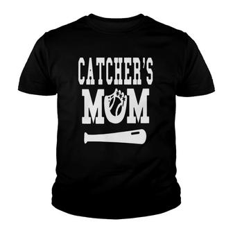 Womens Catcher's Mom Funny Baseball Softball Sport Team Player Gift Youth T-shirt | Mazezy