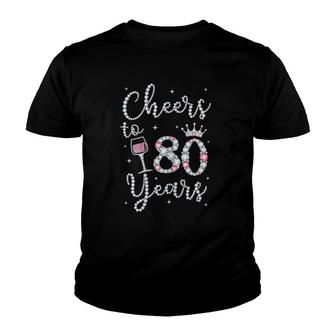 Womens Cheers To 80 Years 1941 80Th Birthday Gift Tee For Womens Youth T-shirt | Mazezy