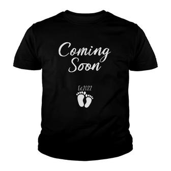 Womens Coming Soon 2022 Pregnancy Announcement Mother's Day Youth T-shirt | Mazezy