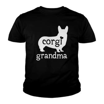 Womens Corgi Grandma Cute Corgi Dog Lover Mother's Day Gifts Youth T-shirt | Mazezy