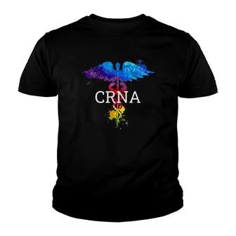 Womens Crna Gift Certified Registered Nurse Anesthetist Caduceus V-Neck Youth T-shirt | Mazezy