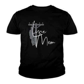 Womens Cute Line Mom - Electrical Lineman's Mom Youth T-shirt | Mazezy