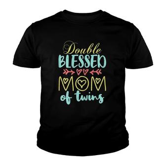 Womens Double Blessed Mom Of Twins Perfect Mother's Day Youth T-shirt | Mazezy