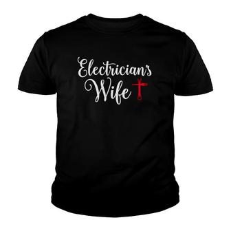 Womens Electricians Wife Who Loves Funny Electrician Husband Youth T-shirt | Mazezy DE