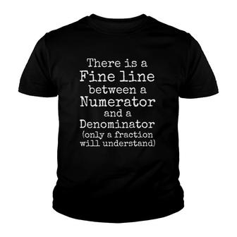 Womens Funny Fraction Pun Joke Mathematics Gift For Math Teachers V-Neck Youth T-shirt - Thegiftio UK