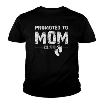 Womens Funny Gift Promoted To Mom Est 2022 Mother's Day Youth T-shirt | Mazezy