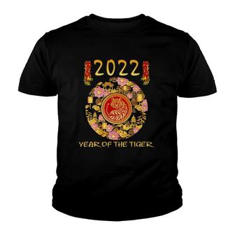 Womens Funny Happy Chinese New Year 2022 Year Of The Tiger 2022 V Neck Youth T-shirt | Mazezy