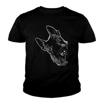 Womens Funny Scottie Dog Scottish Terrier V-Neck Youth T-shirt