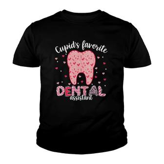 Womens Funny Tooth Cupid's Favorite Dental Assistant Valentine's Youth T-shirt | Mazezy