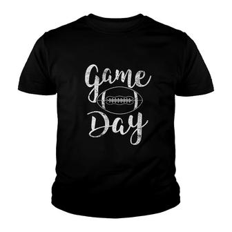 Womens Game Day Football Cute Football Youth T-shirt | Mazezy