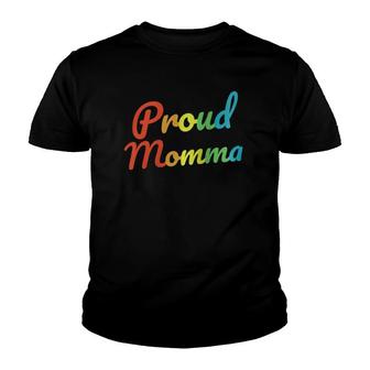Womens Gay Pride Proud Momma Lgbt Mom Parent Mothers Day 2021 Raglan Baseball Tee Youth T-shirt | Mazezy