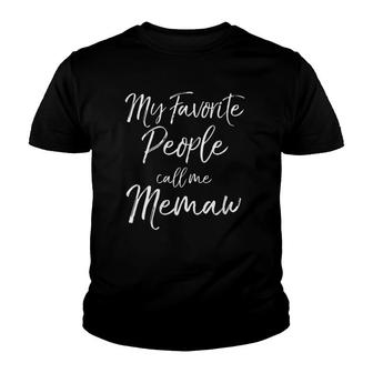 Womens Grandmother Gift Women's My Favorite People Call Me Memaw V-Neck Youth T-shirt | Mazezy