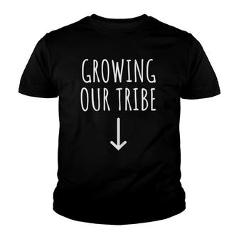 Womens Growing Our Tribe - Funny Pregnancy Tee Expectant Mom Youth T-shirt | Mazezy