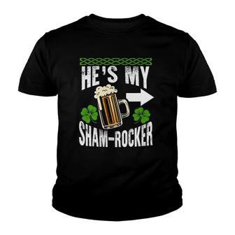 Womens His & Hers Couples Friends Family St Patrick's Day Matching V-Neck Youth T-shirt | Mazezy