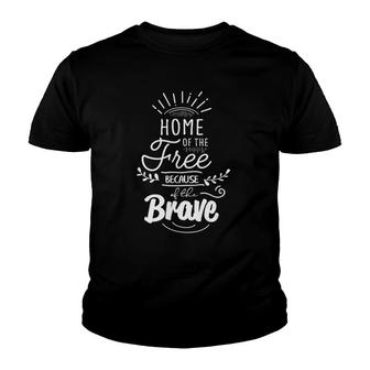 Womens Home Of The Free Because Of The Brave V-Neck Youth T-shirt | Mazezy CA