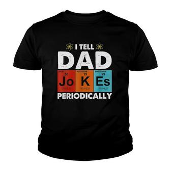 Womens I Tell Dad Jokes Periodically Retro Vintage V-Neck Youth T-shirt | Mazezy