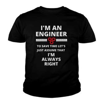 Womens I'm An Engineer - Funny Sarcastic Engineering Gift V-Neck Youth T-shirt | Mazezy