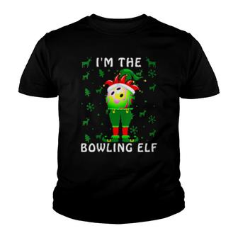 Womens I'm The Bowling Elf Christmas Family Matching Xmas Youth T-shirt | Mazezy