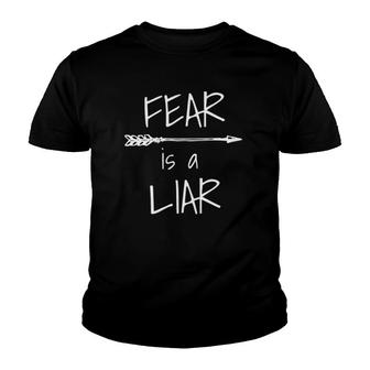 Womens Inspirational Fear Is A Liar 1 John 418 Christian Faith Youth T-shirt | Mazezy