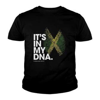 Womens It's In My Dna Jamaica Flag Jamaican Roots V-Neck Youth T-shirt | Mazezy