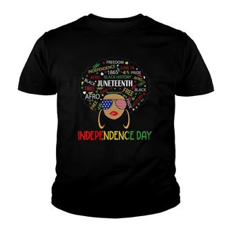 Womens Juneteenth Is My Independence Day Black Women 4Th Of July V-Neck Youth T-shirt | Mazezy AU