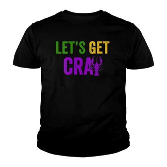 Womens Let's Get Cray Mardi Gras Crawfish Tee Men & Women 2022 Gift V-Neck Youth T-shirt | Mazezy