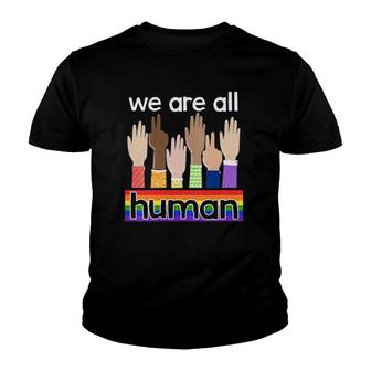 Womens Lgbtq We Are All Human V-Neck Youth T-shirt | Mazezy AU