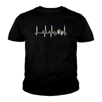 Womens Love Midwifery Ekg Heartbeat Line- Midwife - L And D Nurse Youth T-shirt | Mazezy