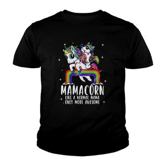 Womens Mamacorn Like A Mama Only More Awesome Unicorn Mom Bday Gift V-Neck Youth T-shirt | Mazezy