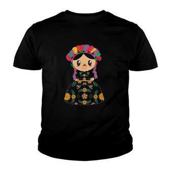 Womens Mexican Doll María Mazahua Lele Maria Mexico Tenangos Youth T-shirt - Thegiftio UK