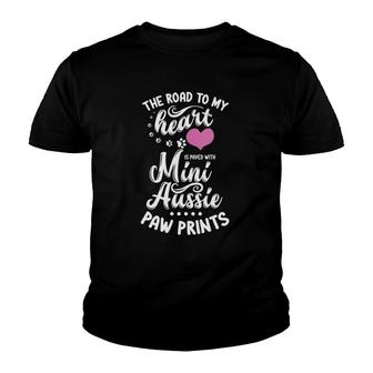 Womens Miniature Australian Shepherd Lover Toy Dog Mini Aussie Mom V-Neck Youth T-shirt - Thegiftio UK