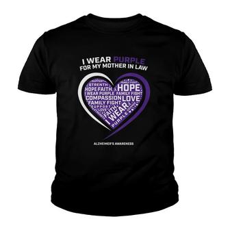 Womens Mom Products Purple Mother In Law Alzheimer's Awareness Youth T-shirt | Mazezy