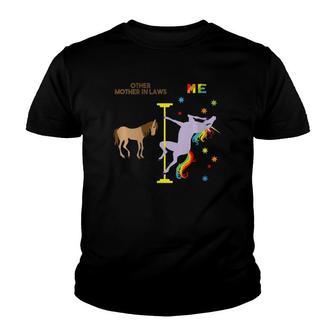 Womens Mother In Law Unicorn Funny Rainbow Gifts For Mom Youth T-shirt | Mazezy