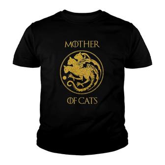Womens Mother Of Cats Cat Mom Gift Youth T-shirt | Mazezy