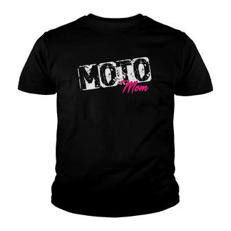 Womens Moto Mom Dirt Bike Motocross Racing Youth T-shirt | Mazezy