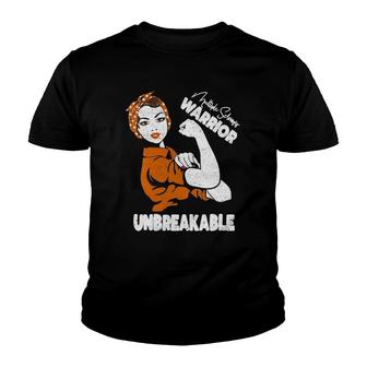 Womens Ms Awareness Multiple Sclerosis Unbreakable Warrior Youth T-shirt | Mazezy