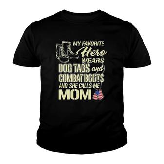 Womens My Daughter Wears Dog Tags And Combat Boots - Proud Army Mom Youth T-shirt | Mazezy