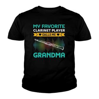 Womens My Favorite Clarinet Player Calls Me Grandma Mothers Day Youth T-shirt - Thegiftio UK