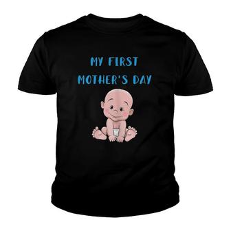 Womens My First Mother's Day Gift Tee For Pregnant Or New Moms Youth T-shirt | Mazezy