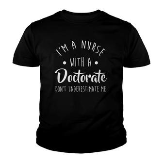 Womens Nurse Dnp Phd Doctorate Graduation Gift Graphic Women V-Neck Youth T-shirt | Mazezy