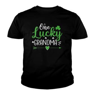 Womens One Lucky Grandma St Patrick's Day Funny Gift Women V-Neck Youth T-shirt | Mazezy