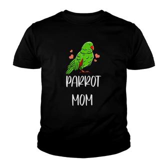 Womens Parrot Mom Leaf Pattern Cool Birb Meme Pet Bird Lover Gift Youth T-shirt | Mazezy