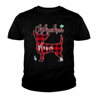 Womens Pet Mom For Women Red Color Plaid Chihuahua Mama Youth T-shirt | Mazezy