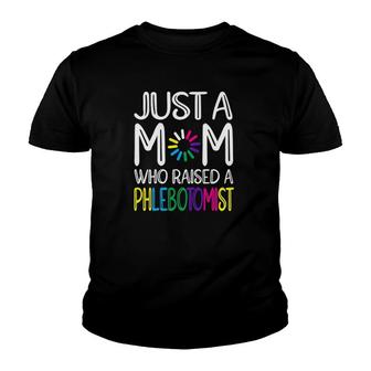 Womens Phlebotomist Mom Phlebotomy Colorful Text Youth T-shirt | Mazezy