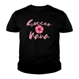 Womens Pink Soccer Nana Football Family Matching Grandma Mimi Women Youth T-shirt | Mazezy
