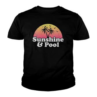 Womens Pool Gift - Sunshine And Pool V-Neck Youth T-shirt | Mazezy