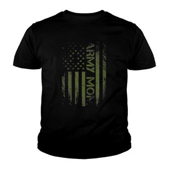 Womens Proud Army Mom Funny Pride Military Mother American Flag Tee Youth T-shirt | Mazezy AU