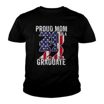 Womens Proud Mom Of Class Of 2022 Graduate American Flag Senior Youth T-shirt | Mazezy