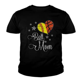 Womens Proud Softball Basketball Mom Ball Mothers Day Youth T-shirt - Thegiftio UK